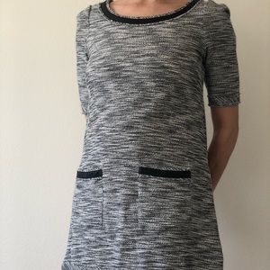Anthro mini black and white dress